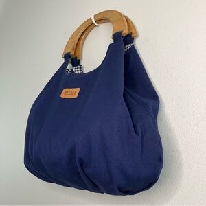 Reversible Slouchy Bag with Wood Handles